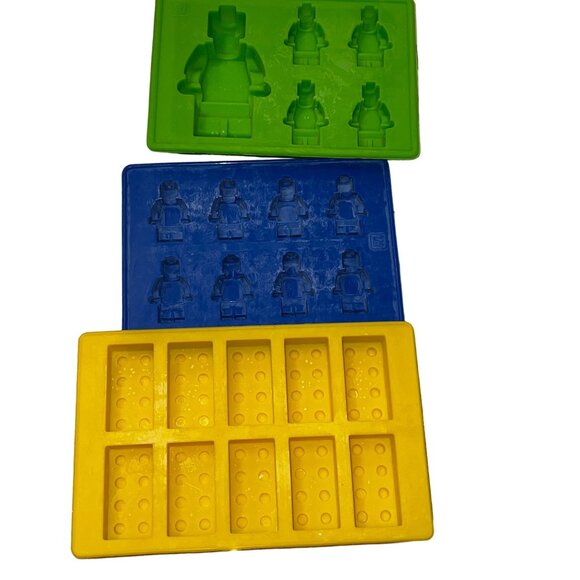 LUCENTEE Lego-Themed 3 Pack Ice Cube Trays & Candy Molds Set - Picture 2 of 3